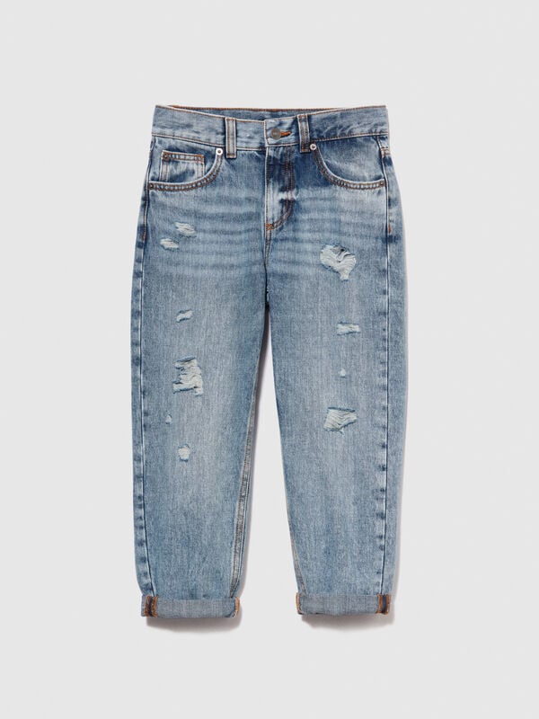 Carrot fit jeans with tears - boy's jeans | Sisley Young