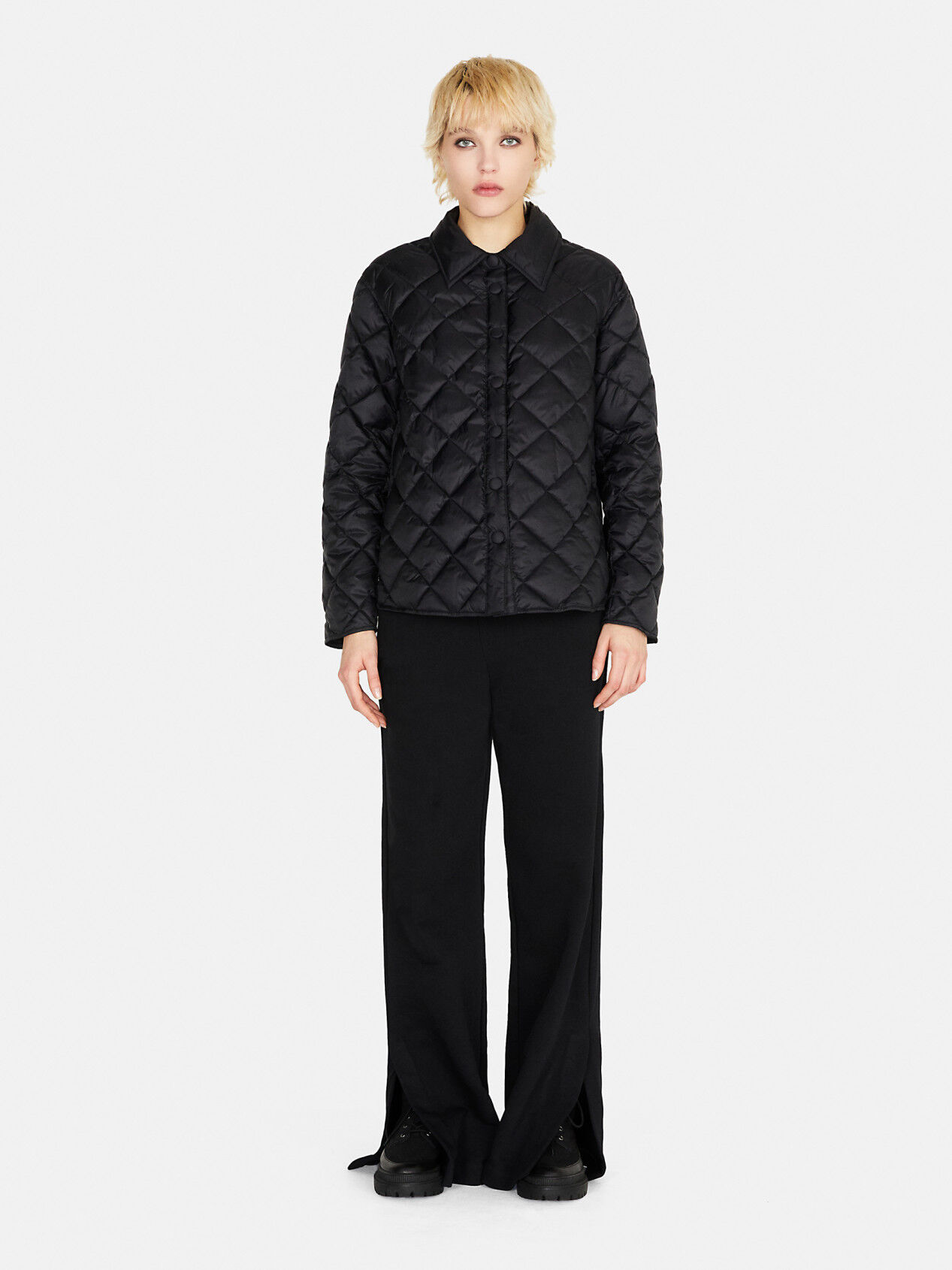 Quilted sales shirt jacket