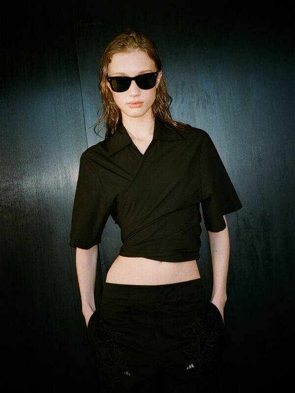 Black twisted shirt - women's shirts | Sisley
