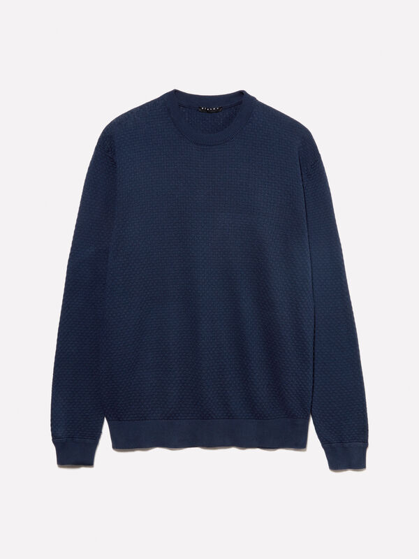 Dark blue crew neck sweater - men's crew neck sweaters | Sisley