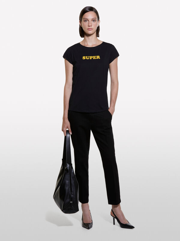 Black slim fit Ankara jeans - women's slim fit jeans | Sisley