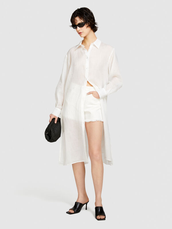 Ramie maxi shirt - women's shirts | Sisley