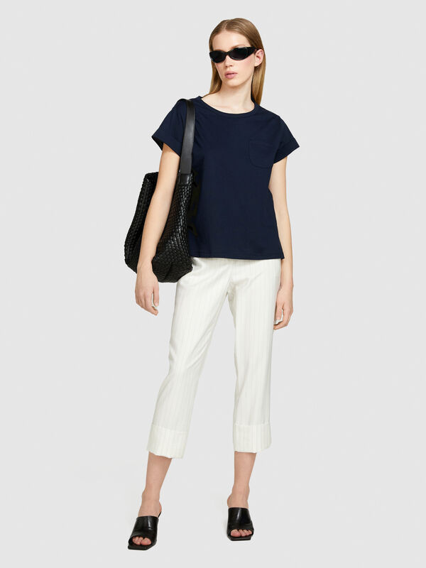 T-shirt in 100% organic cotton with pocket - women's short sleeve t-shirts | Sisley