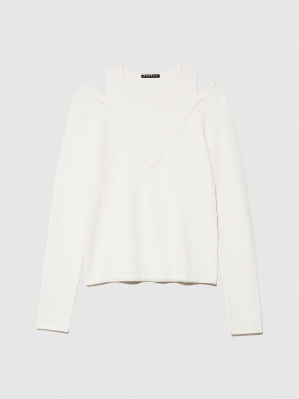 Sweater with porthole - women's crew neck sweaters | Sisley