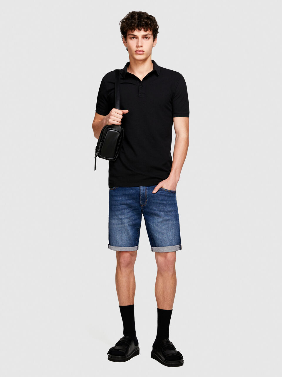Slim comfort fit denim shorts Men image number null