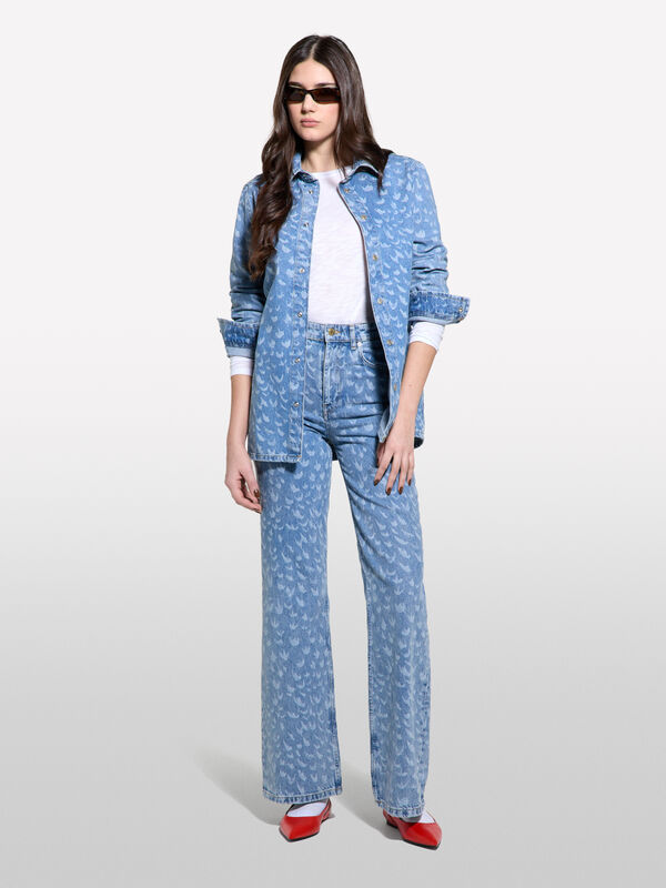 Printed jean shirt - women's shirts | Sisley