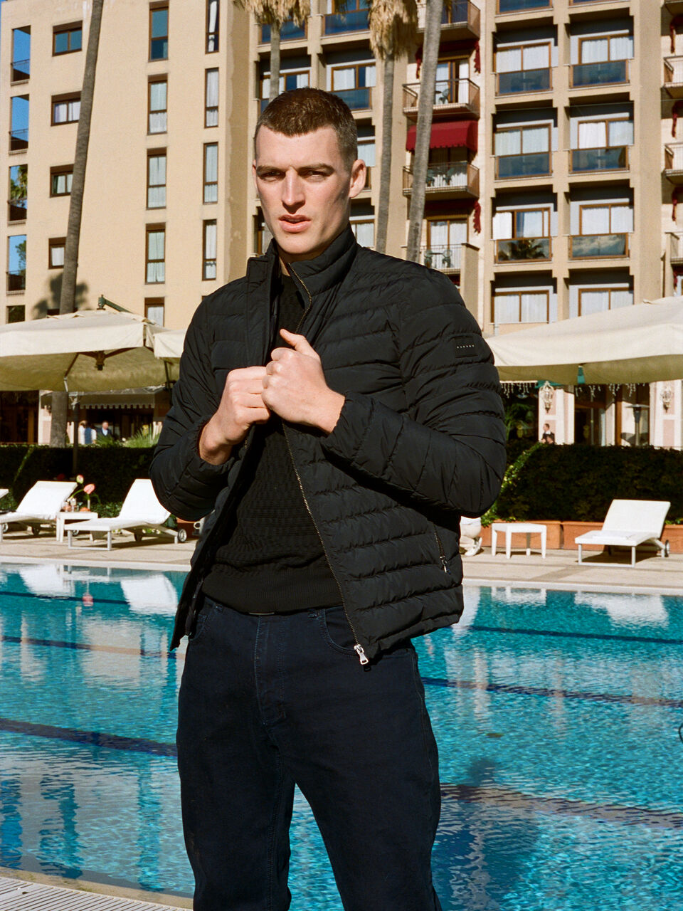 Slim fit padded jacket Men image number null