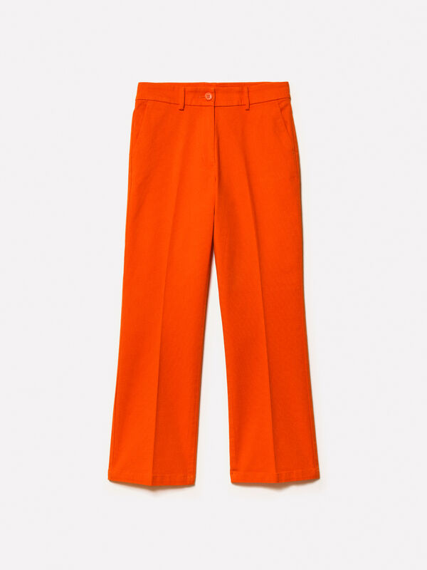 Red flare fit trousers - women's flared trousers | Sisley