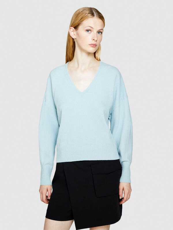 V-neck top - women's v-neck sweaters | Sisley