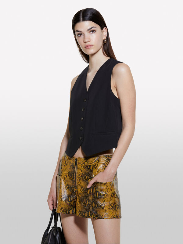 Black formal vest - women's vests and sleeveless jackets | Sisley