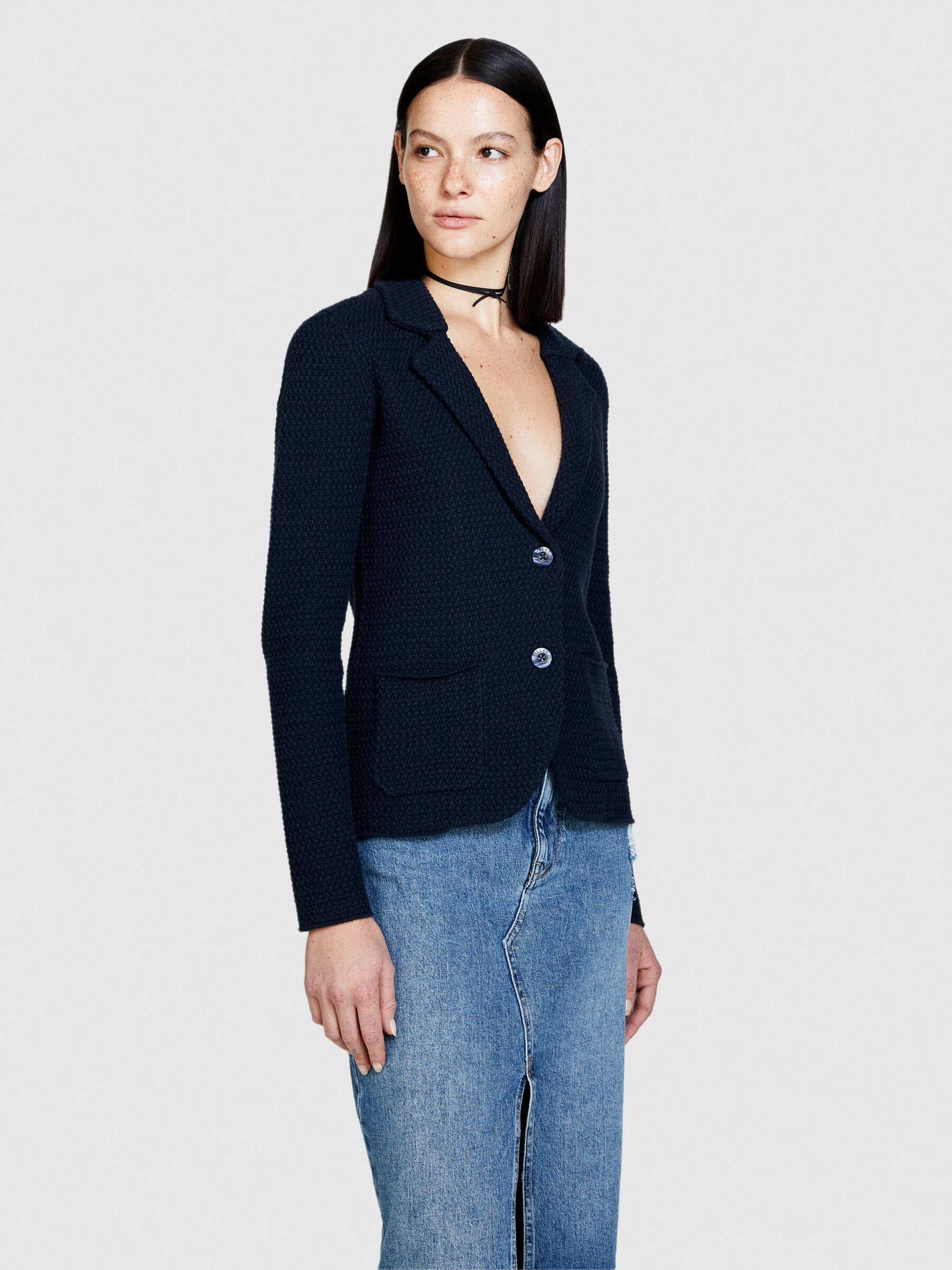 Knit blazer Dark Blue Sisley