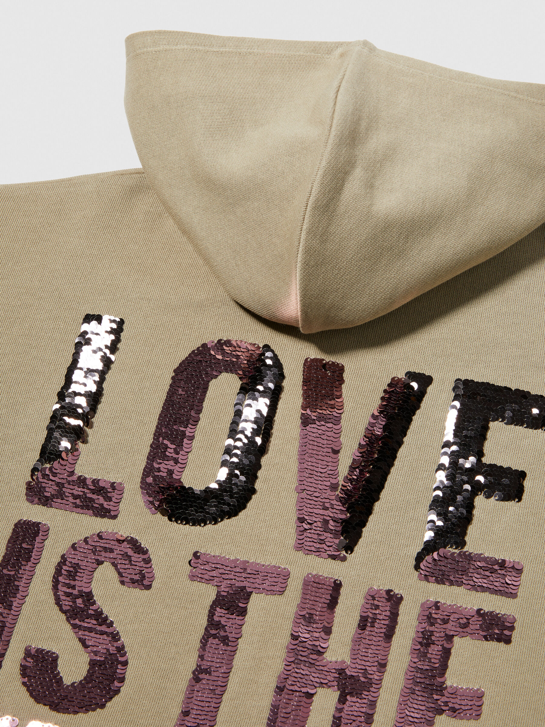Sweatshirt with flip-up sequins, Beige - Sisley