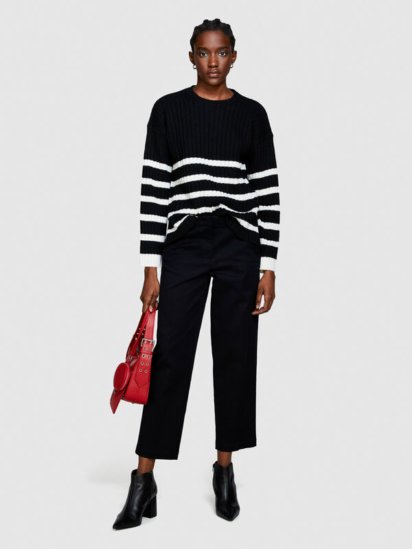 Striped sweater - women's crew neck sweaters | Sisley