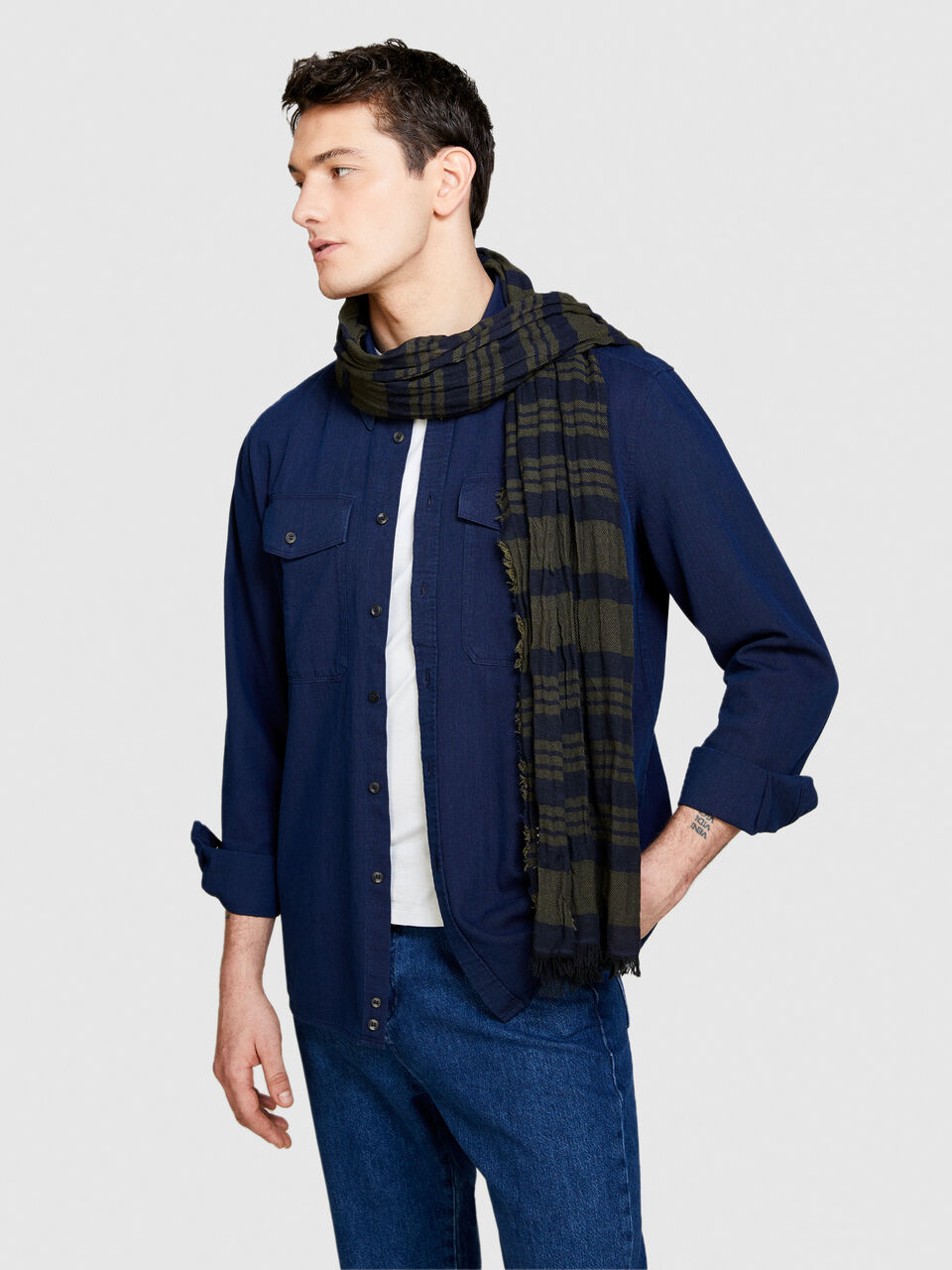 Striped scarf Men image number null
