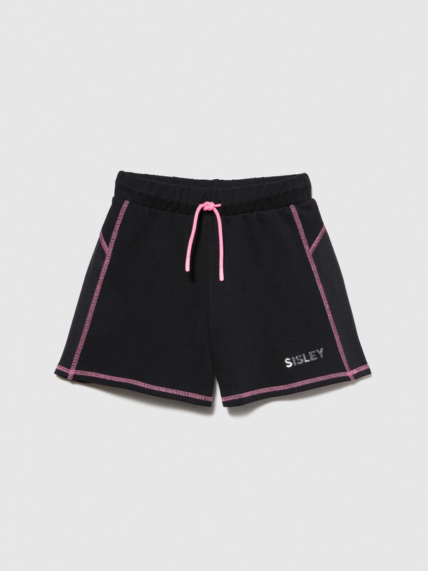 Sporty top with logo - girls' shorts | Sisley Young