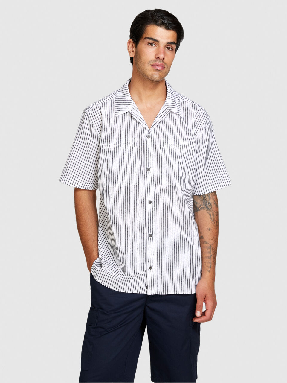 Striped short sleeve shirt Men image number null