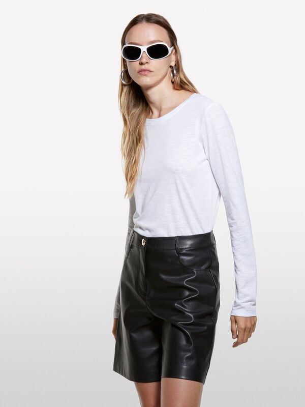 White long sleeve t-shirt White long sleeve t-shirt - women's long sleeve t-shirts | Sisley