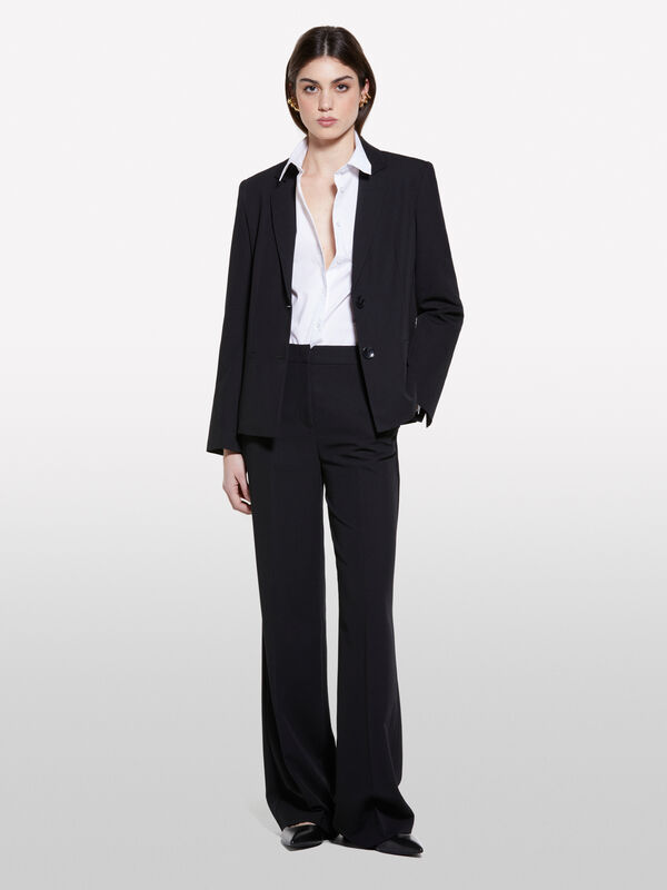 Black slim fit blazer - women's blazers | Sisley