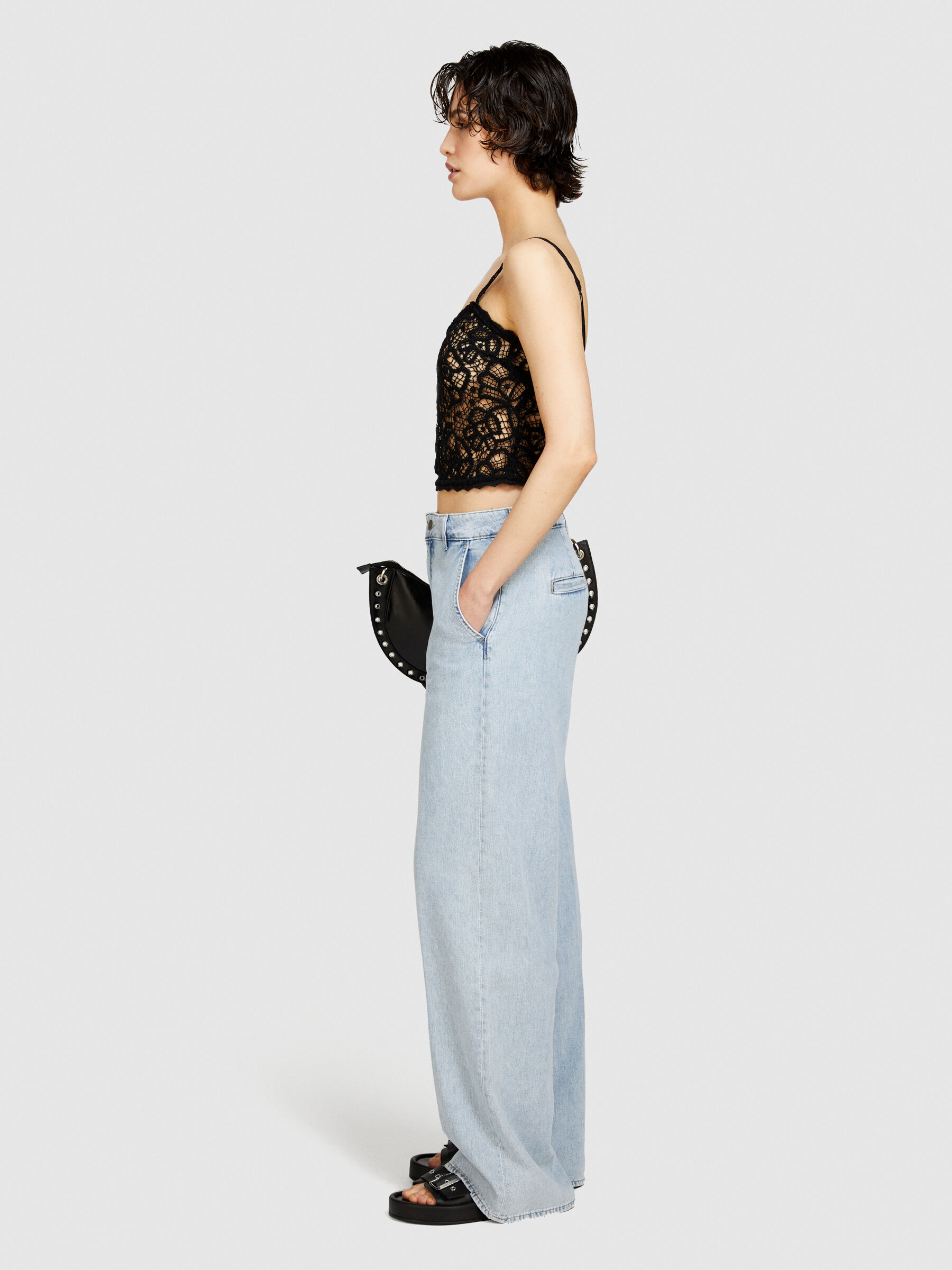 Wide leg flowy jeans Women image number null