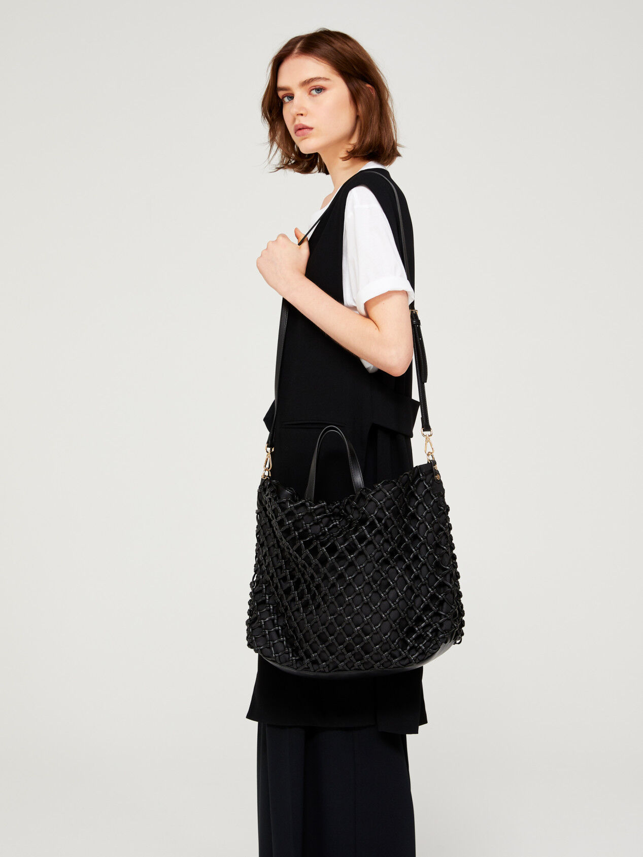 Woven shopper bag clearance