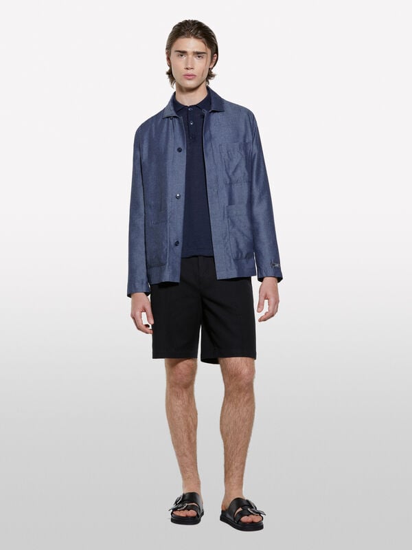 Black regular fit bermudas Black regular fit bermudas - men's shorts | Sisley