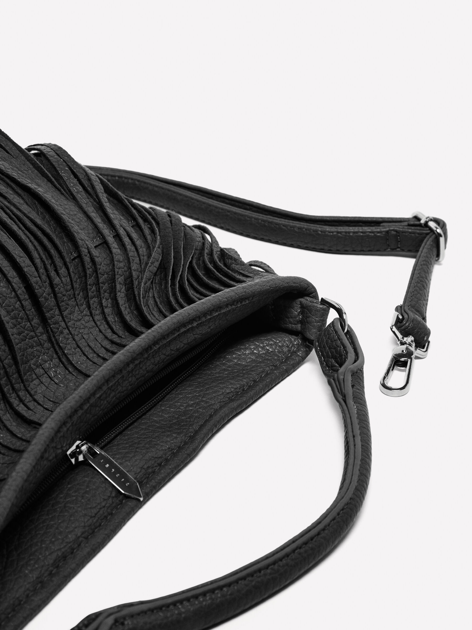 Leather Shoulder Bag With Fringes