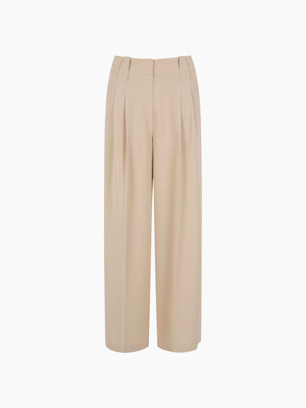 Light beige wide leg trousers  - sisley k regular trousers | Sisley K