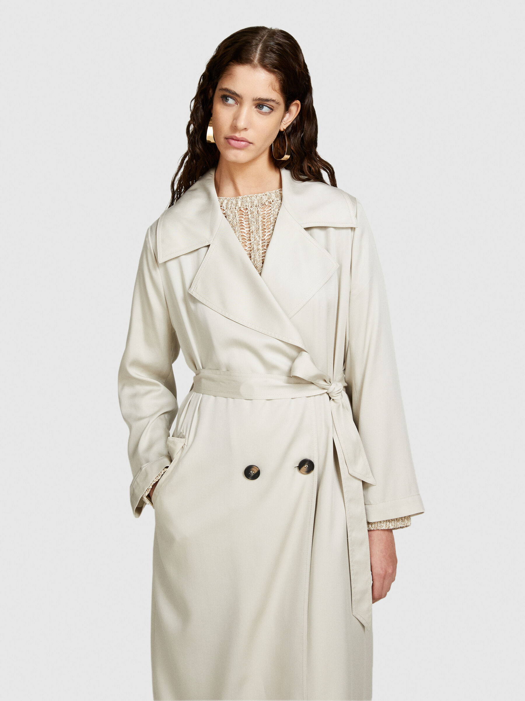 Flowy trench coat Creamy White Sisley
