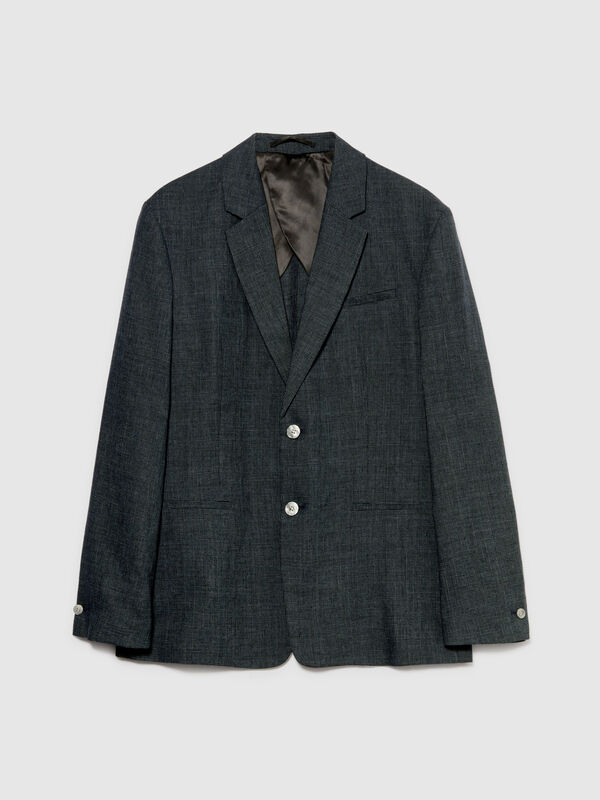 Single-breasted blazer in linen blend - men's blazers | Sisley