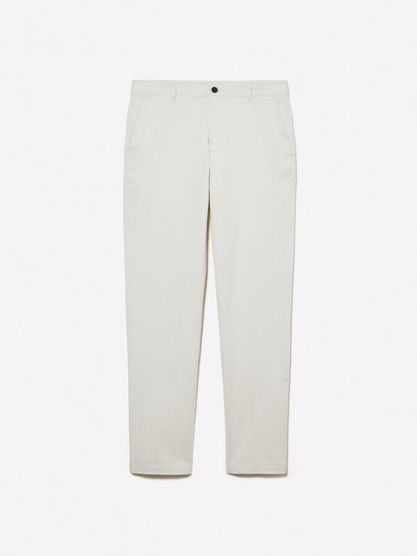 Light beige slim fit chinos - men's chino trousers | Sisley
