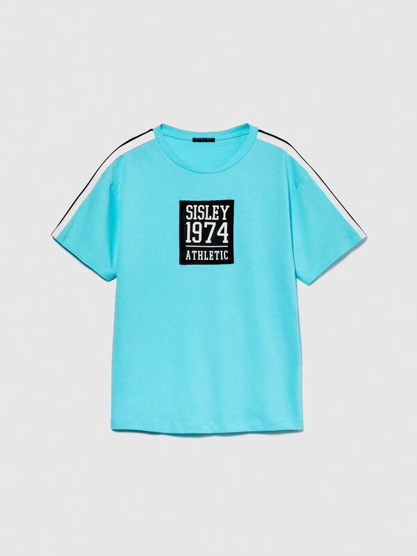 T-shirt with clashing insert - boys' short sleeve t-shirts | Sisley Young