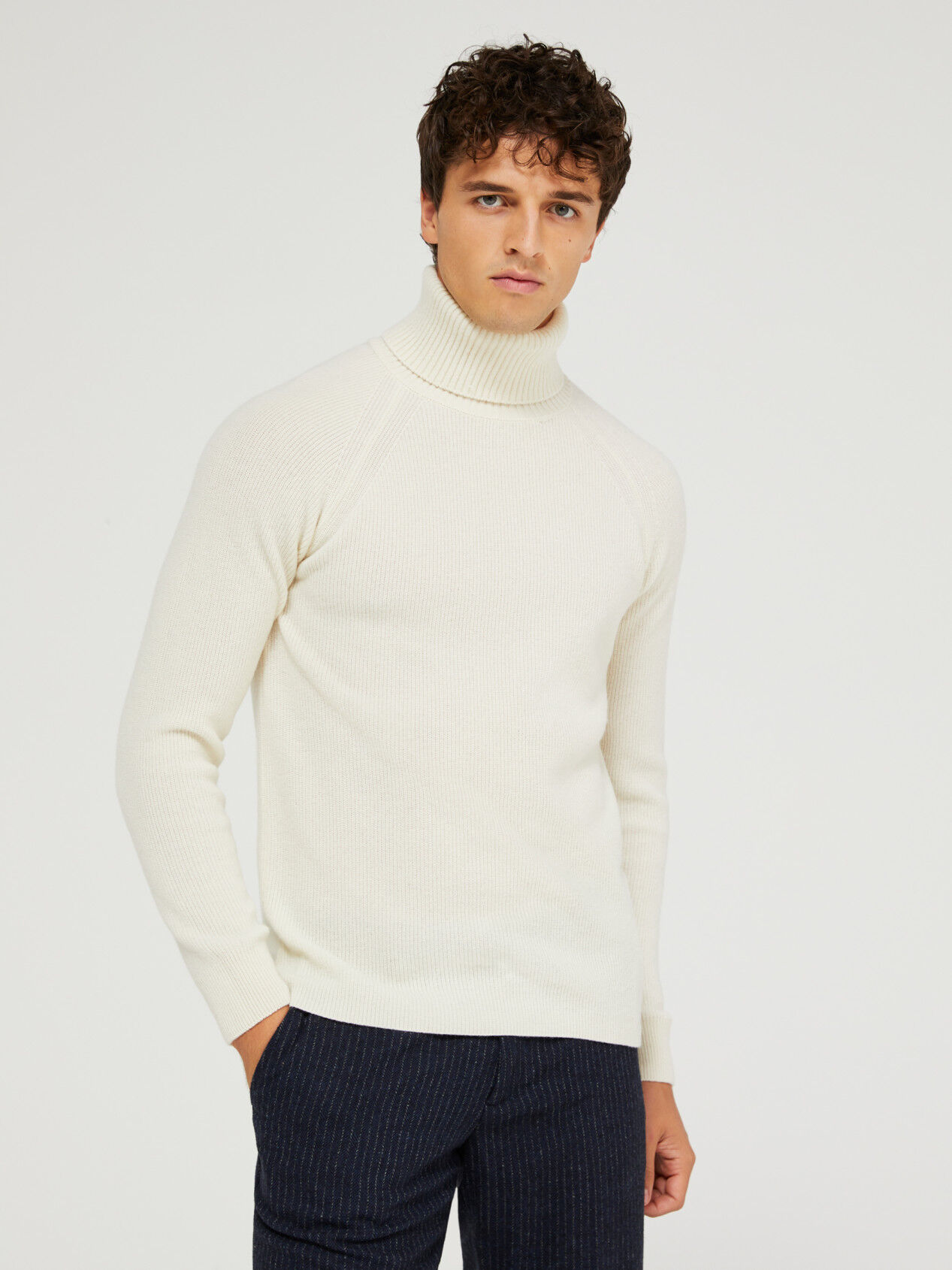 white merino wool turtleneck