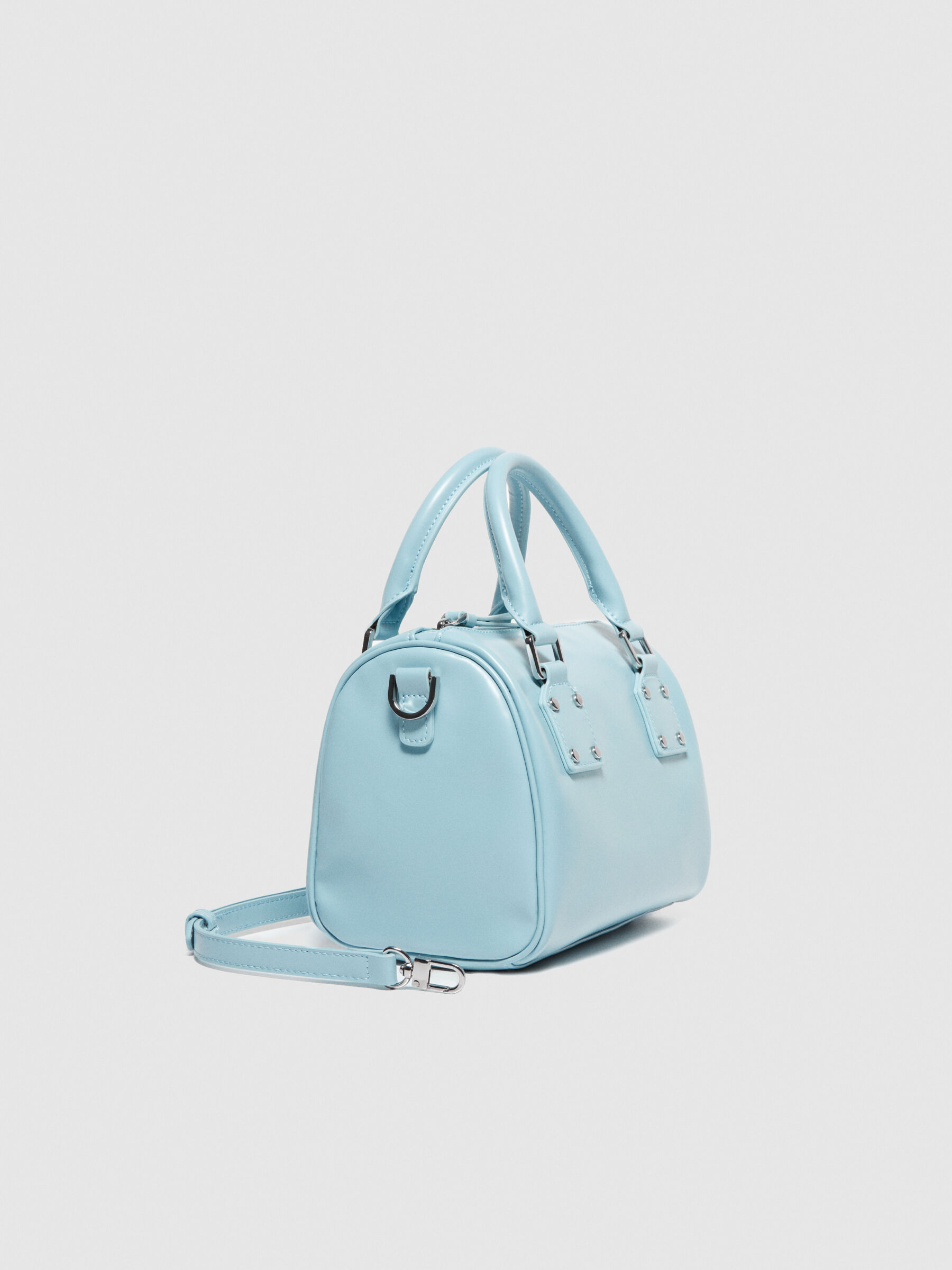 Mini vanity-style handbag with shoulder strap, Light Blue