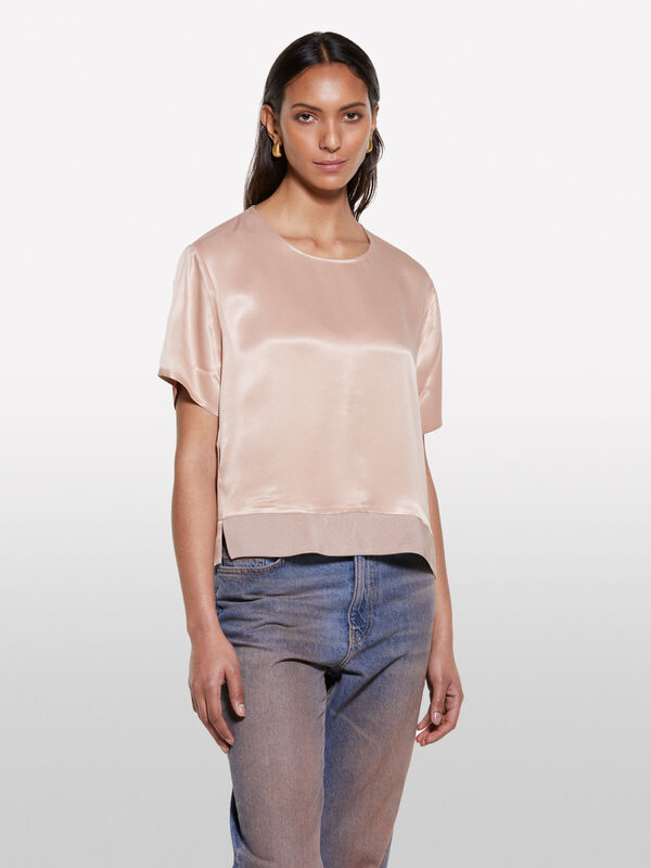 Brown satin blouse - women's blouses | Sisley