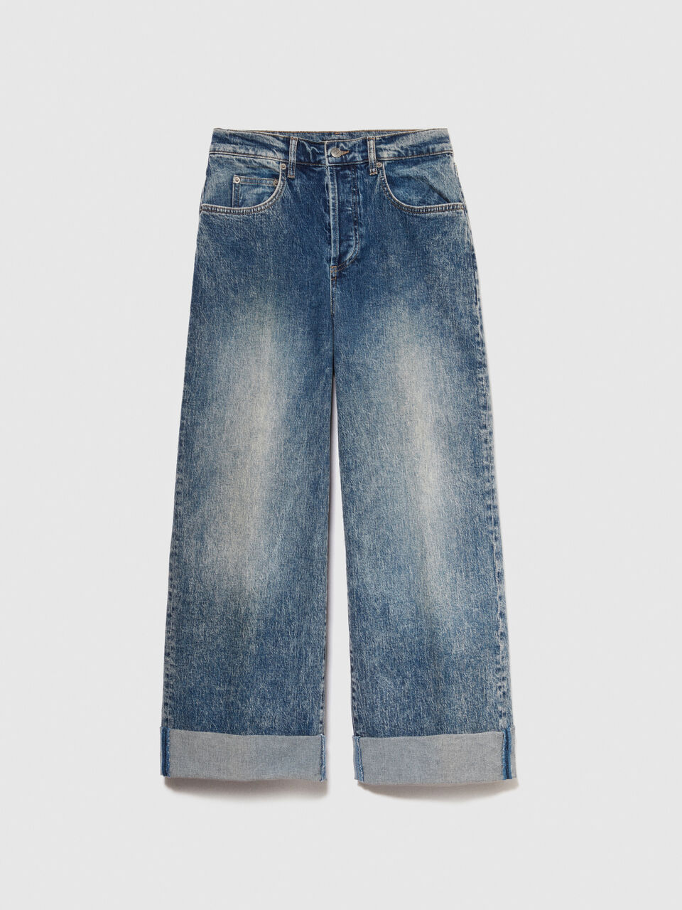 Baggy fit jeans with cuffs Women image number null