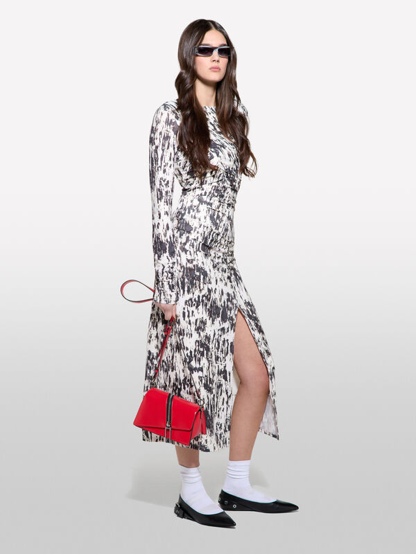 Fitted dress with slit - women's midi dresses | Sisley