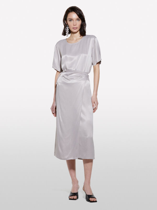 Gray satin blouse - women's blouses | Sisley