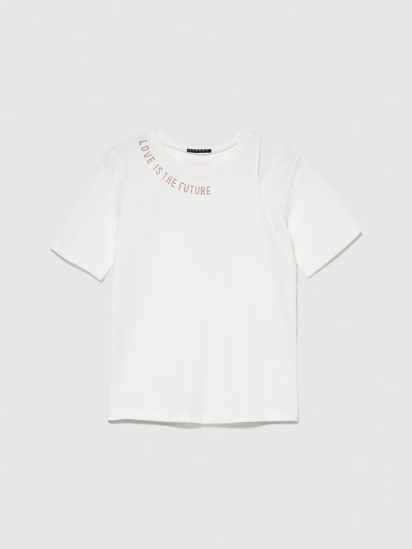 T-shirt with cut out - girls' short sleeve t-shirts | Sisley Young