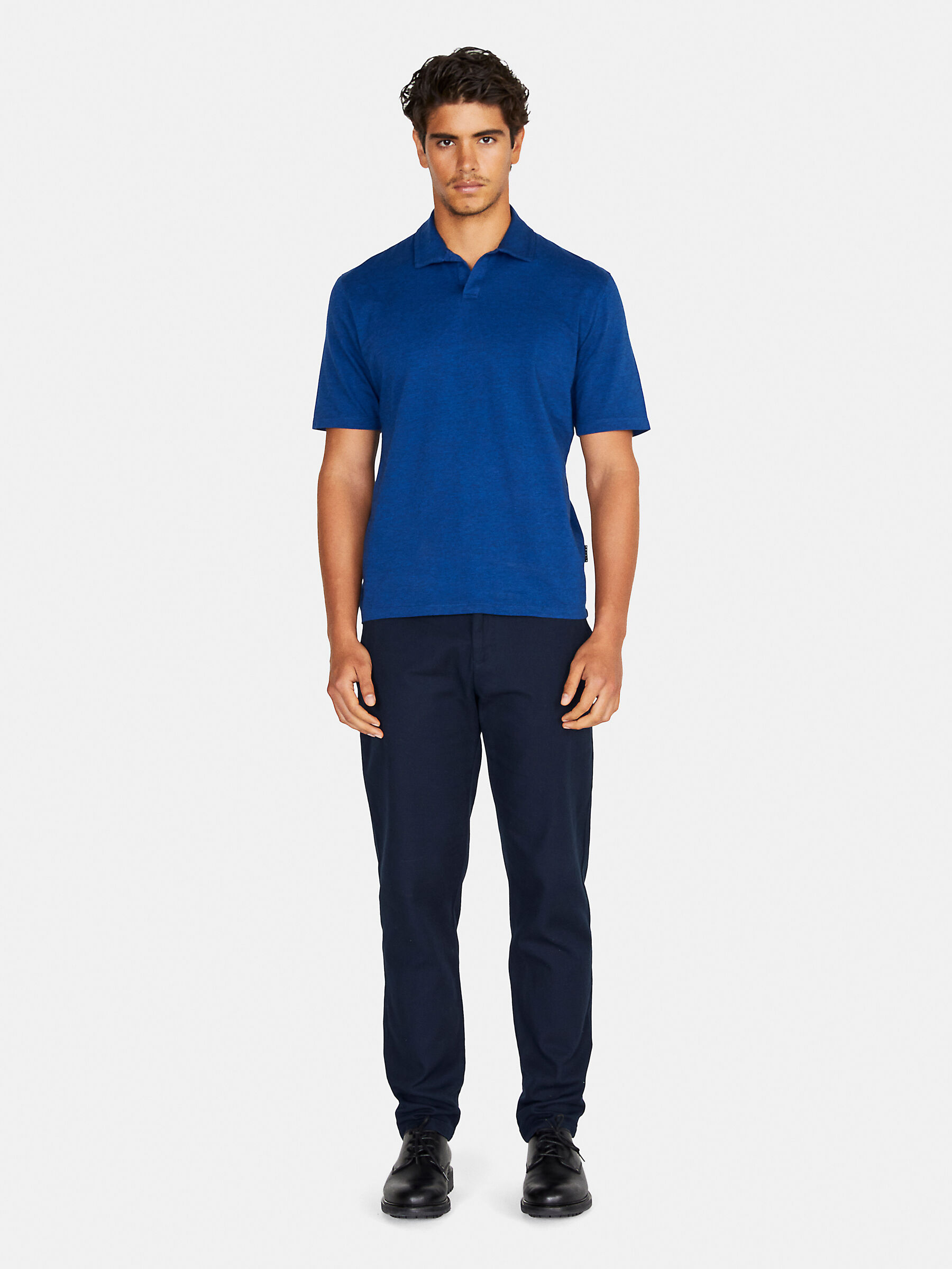 REISS World Cotton-blend Slim-fit Trousers in Light Blue | Endource