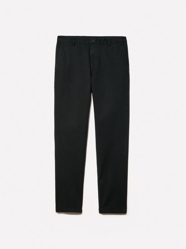 Black slim fit chinos - men's slim fit trousers | Sisley