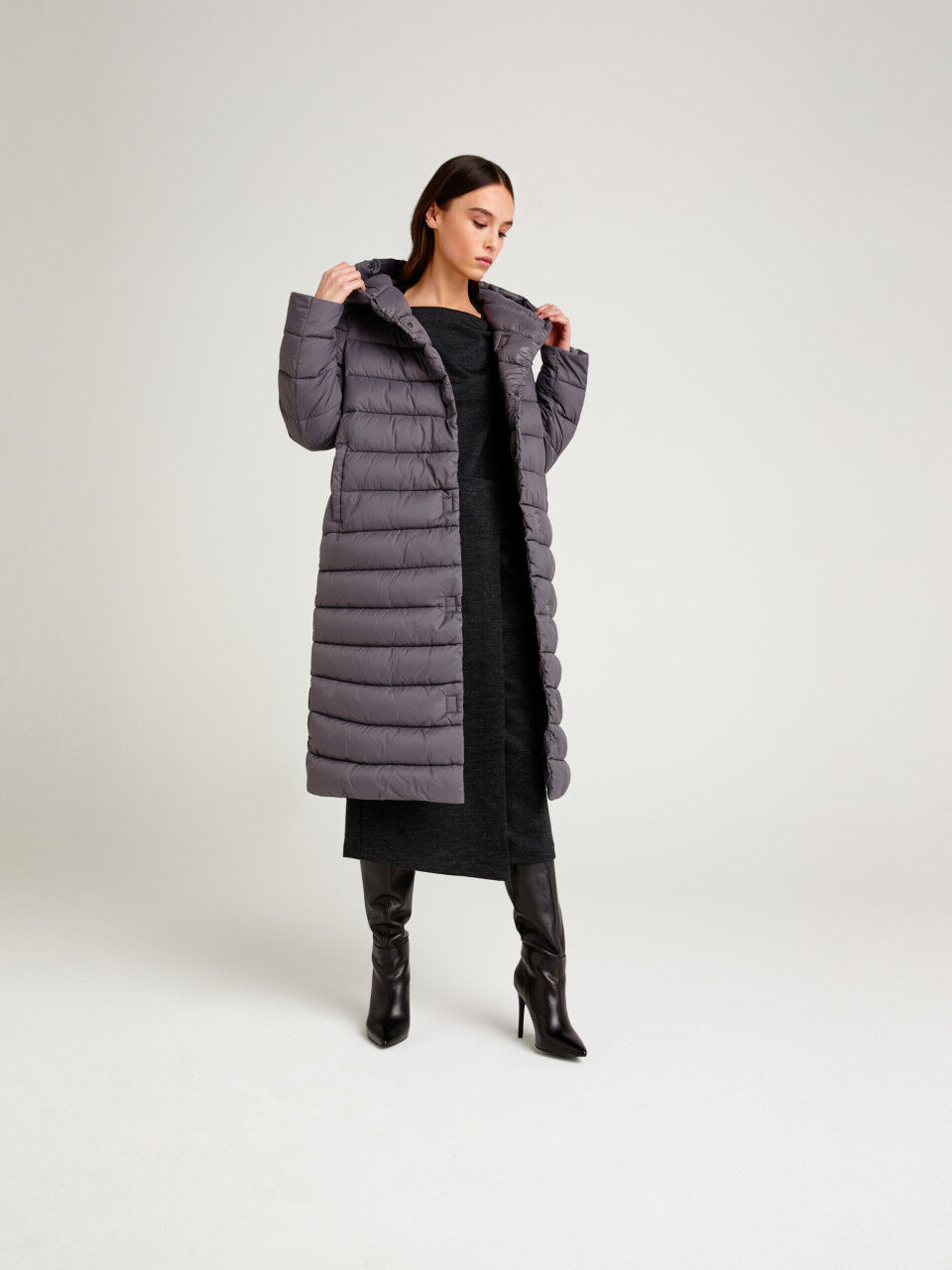 lightweight longline padded jacket