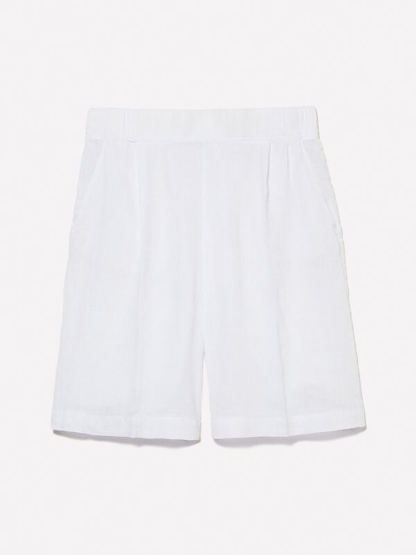 100% linen bermudas 100% linen bermudas - women's shorts | Sisley