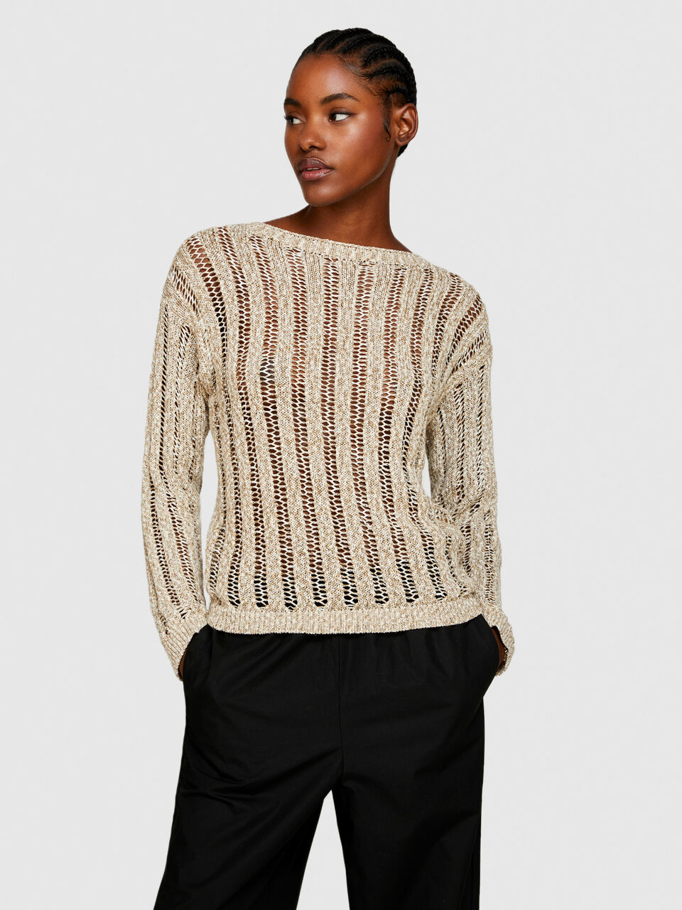 Ribbed look sweater Women image number null