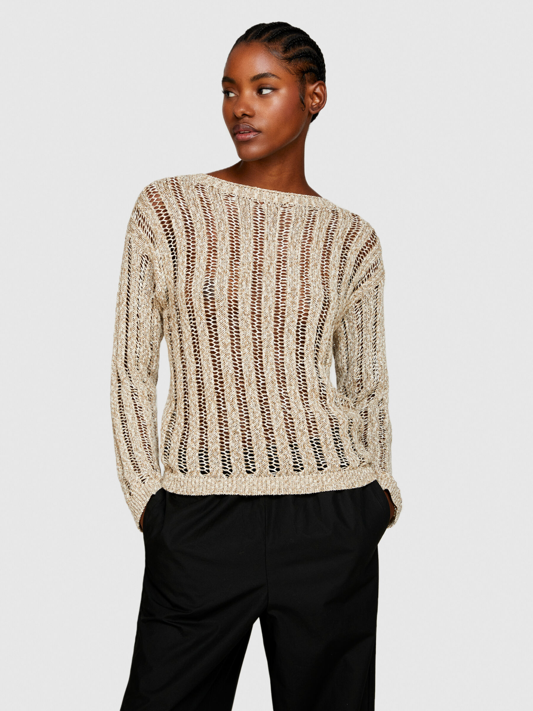 Ribbed look sweater Women image number null