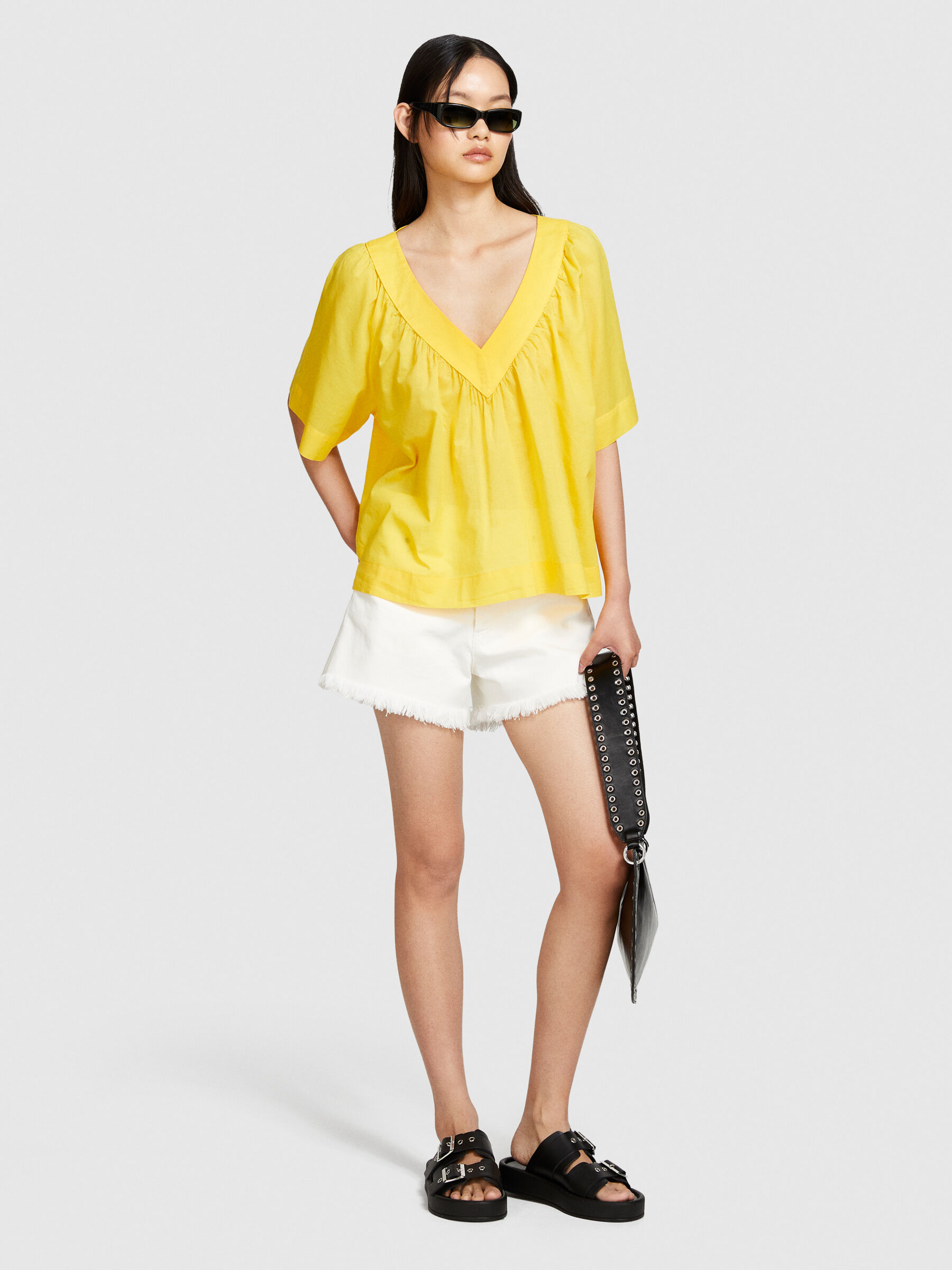 Blouse with V-neck Women image number null