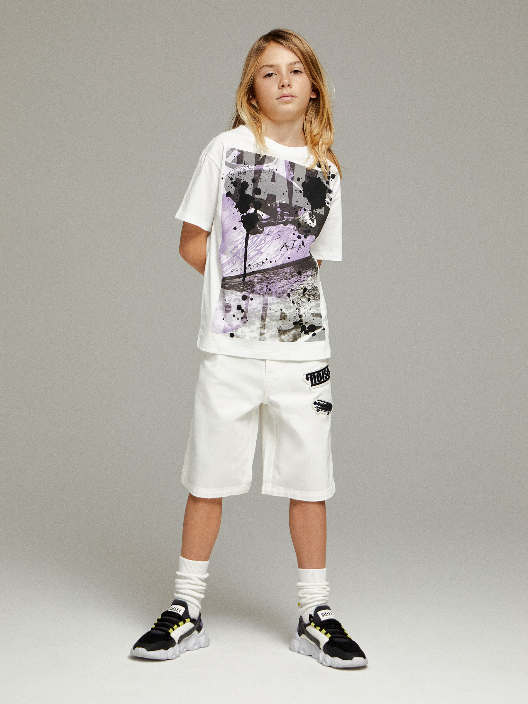 Cargo bermudas with patch White Sisley