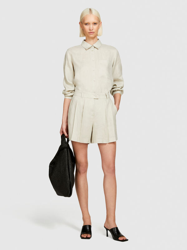 100% linen shorts 100% linen shorts - women's shorts | Sisley