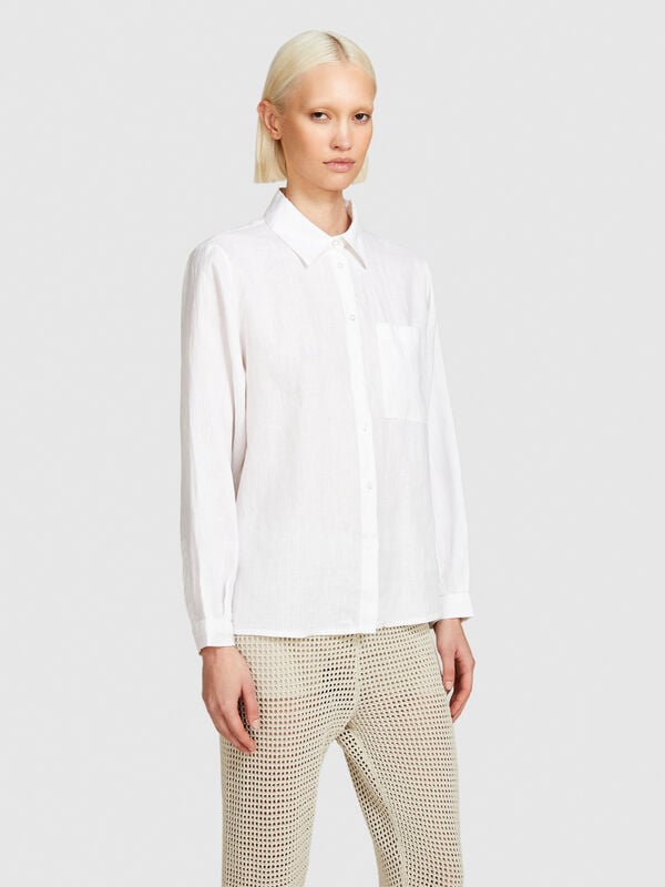 100% linen shirt - women's shirts | Sisley