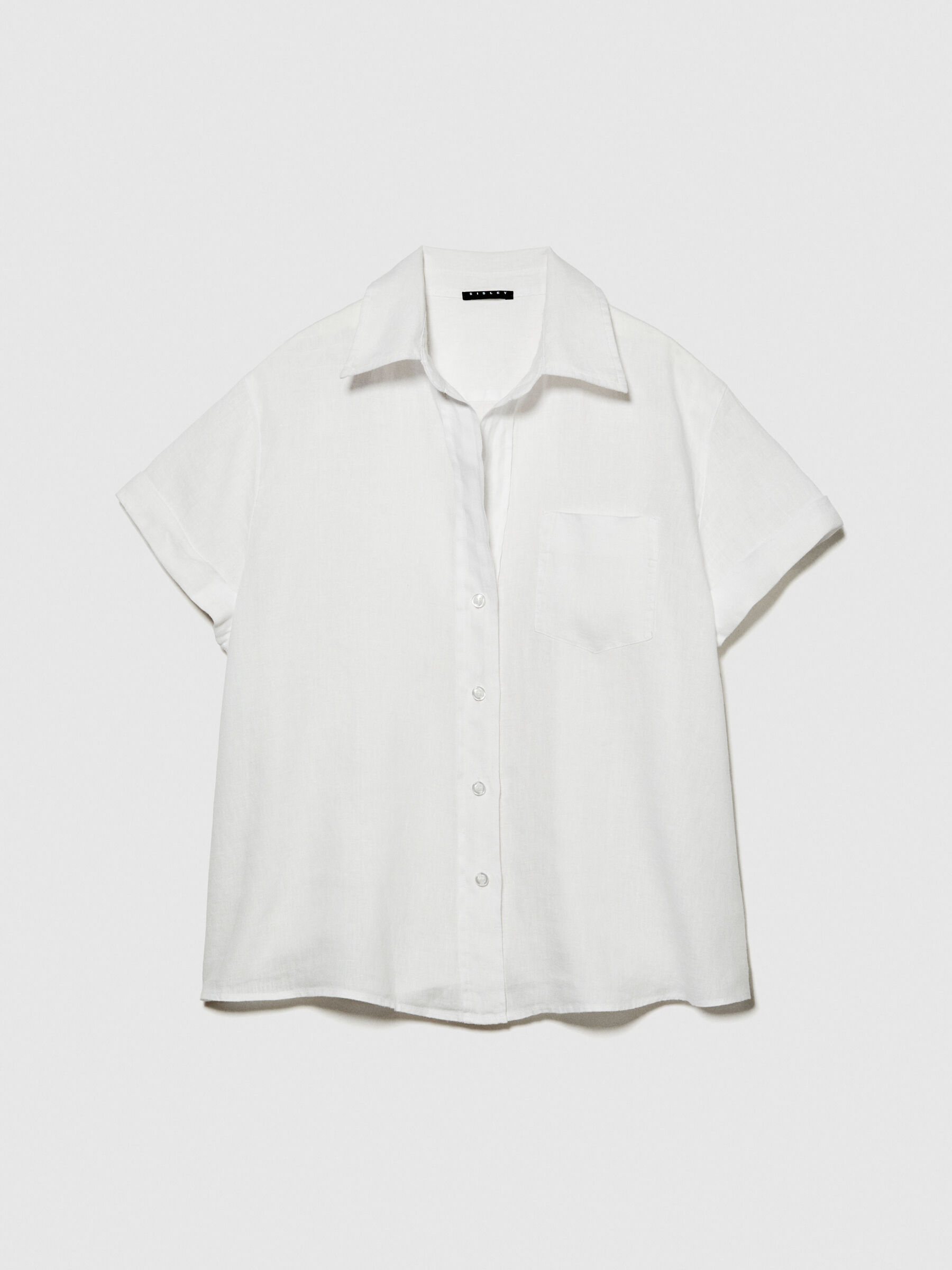 Short sleeve 100% linen shirt Women image number null