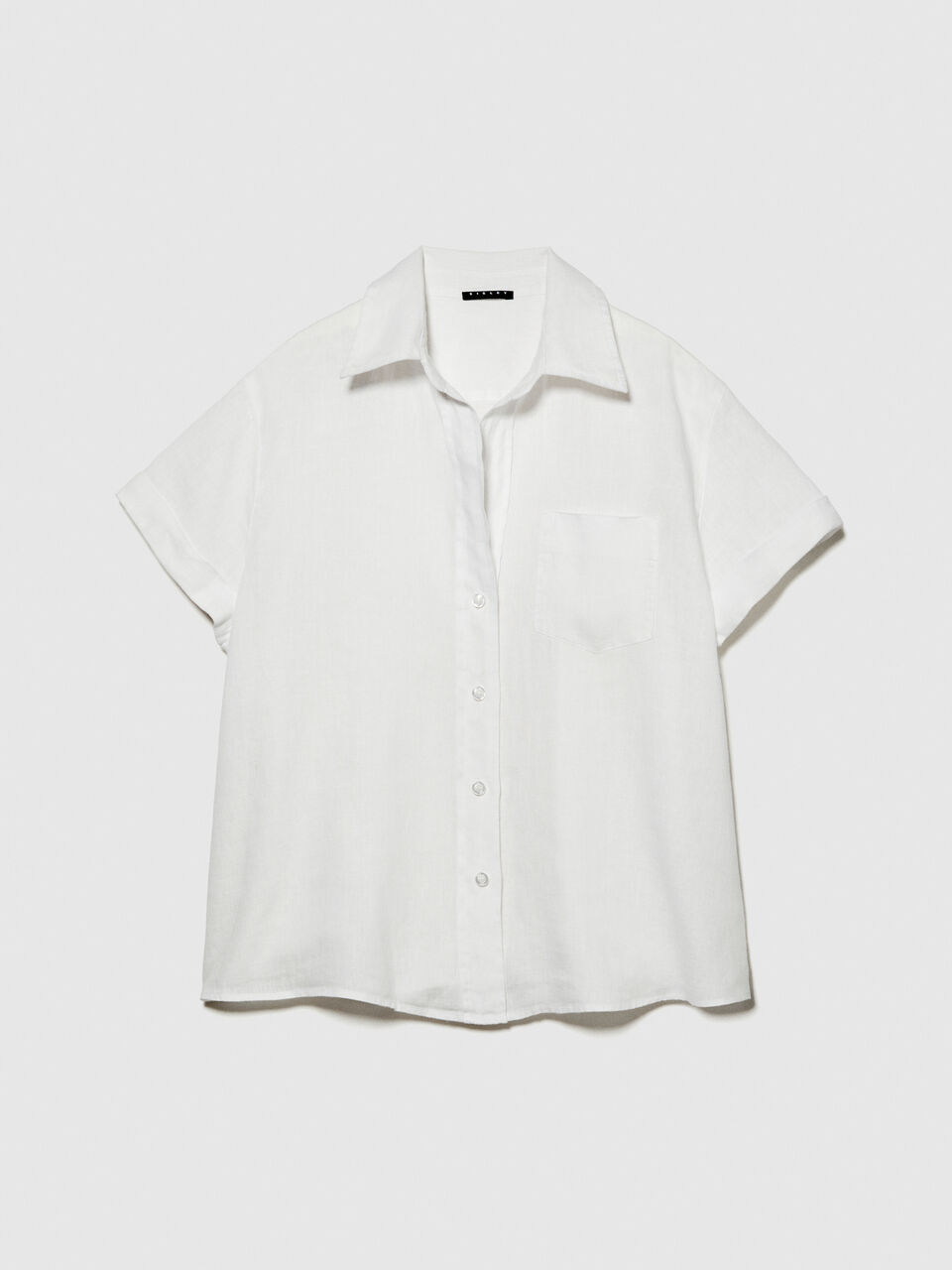 Short sleeve 100% linen shirt Women image number null